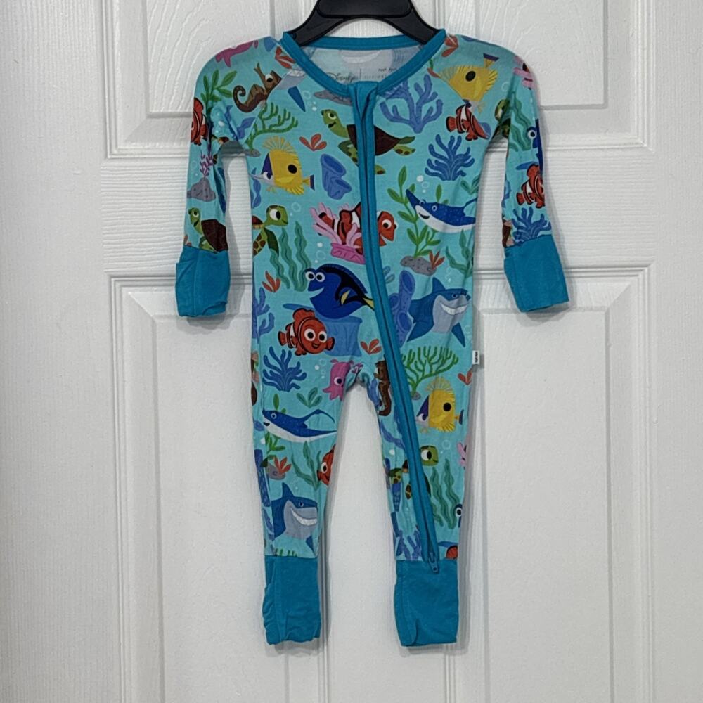 Little Sleepies Finding Nemo Ocean Zippy 0-3M Disney Pixar Bamboo Pajamas HTF